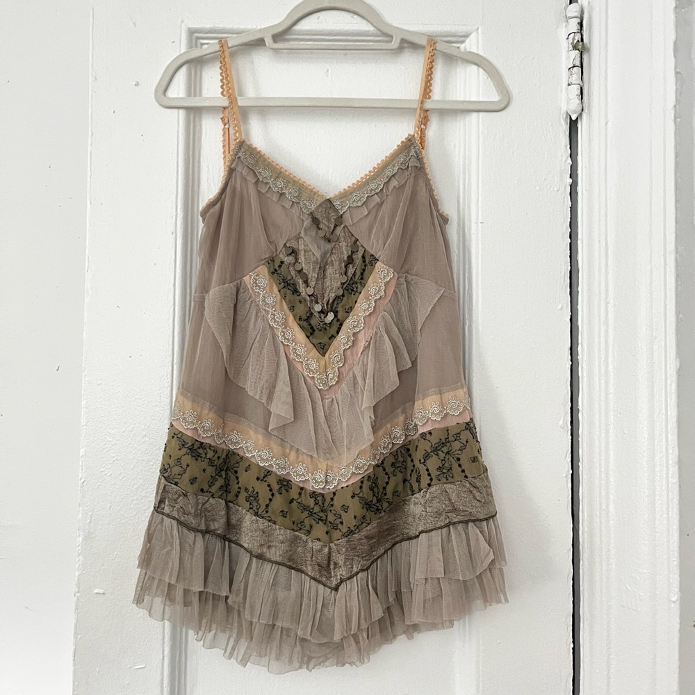 Vintage Lace & Gauze Tank